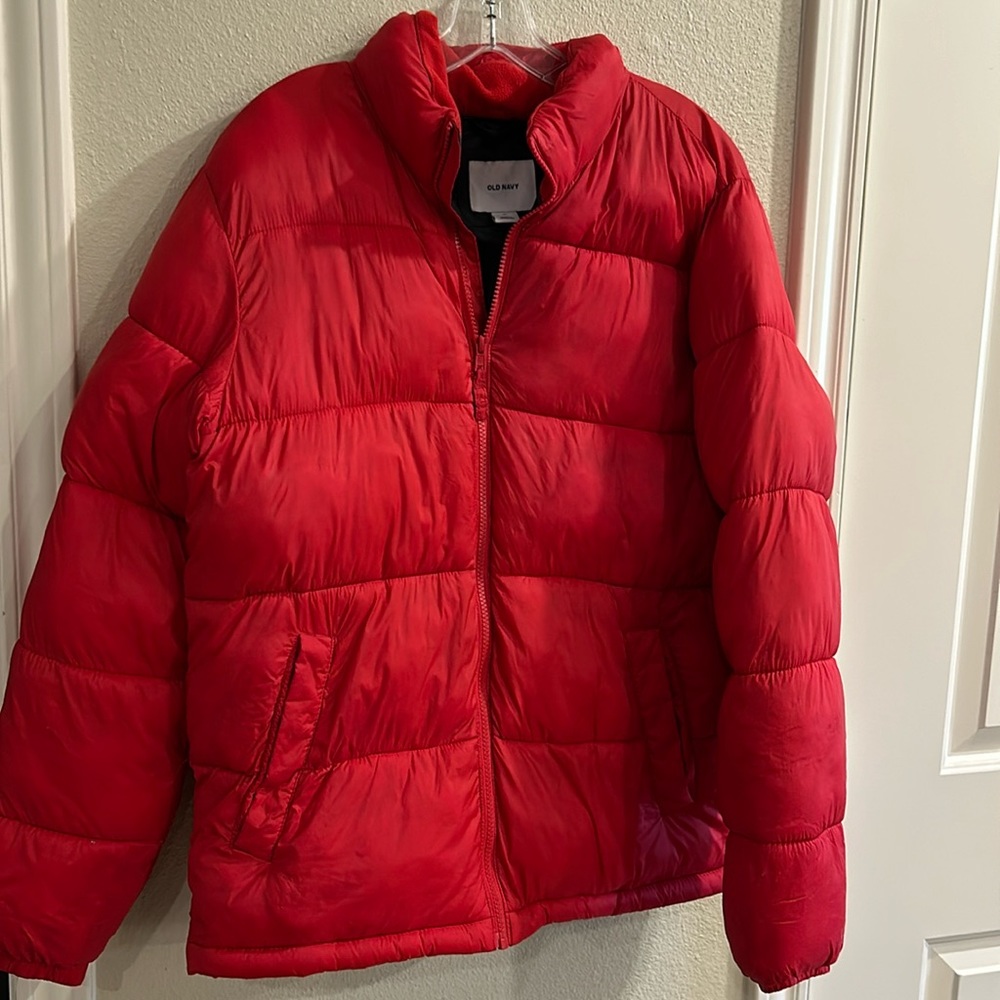 Red puffy coat size medium